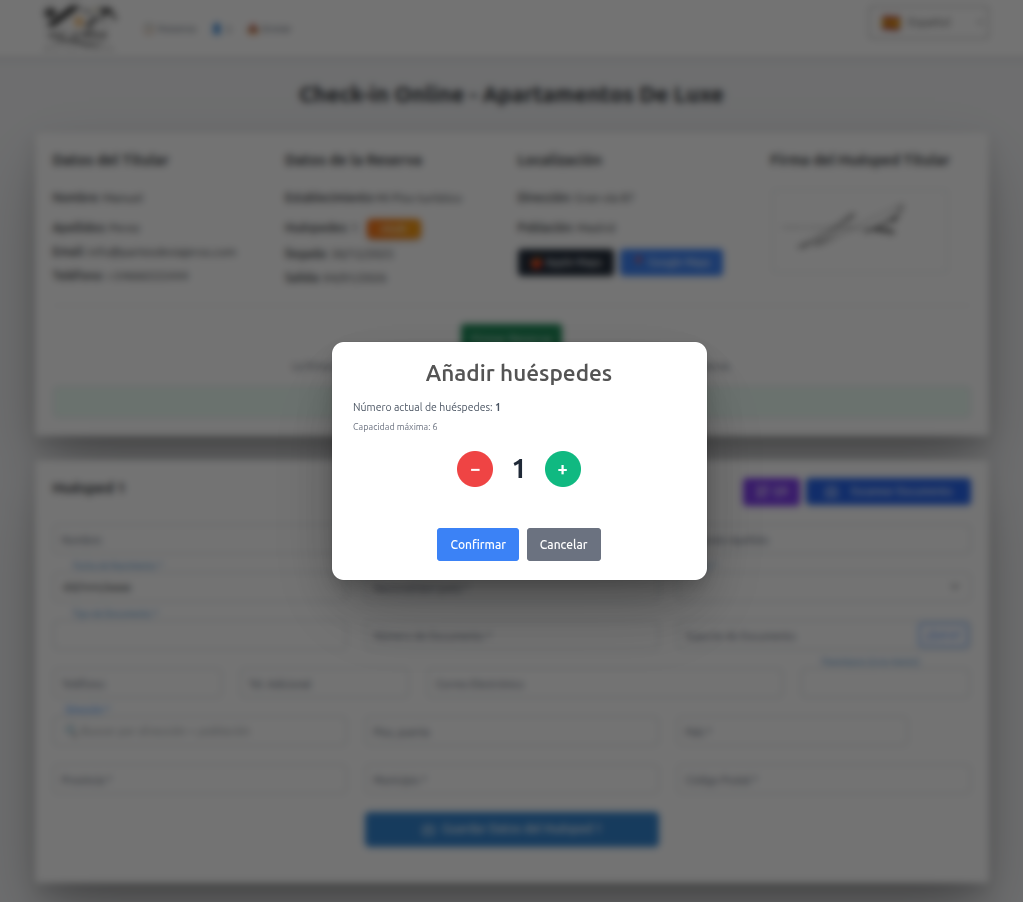 Panel de automatización de partes de viajeros