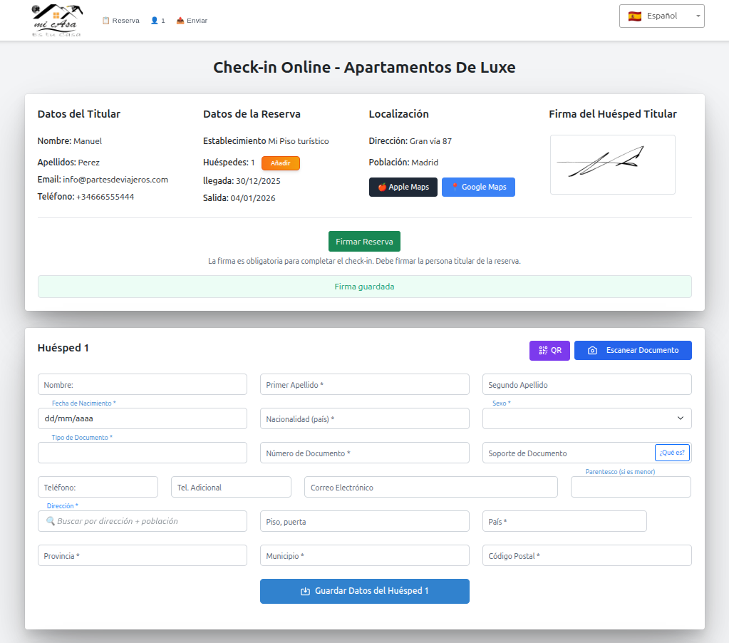 Sistema de validación automática de partes de viajeros con 28 comprobaciones