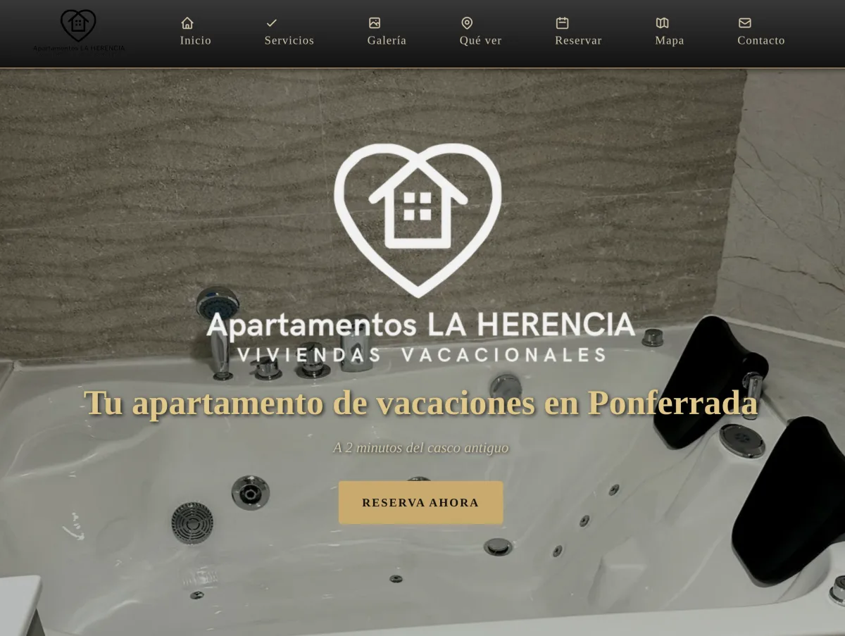Vista previa de una web personal de reservas directas para alojamientos turísticos